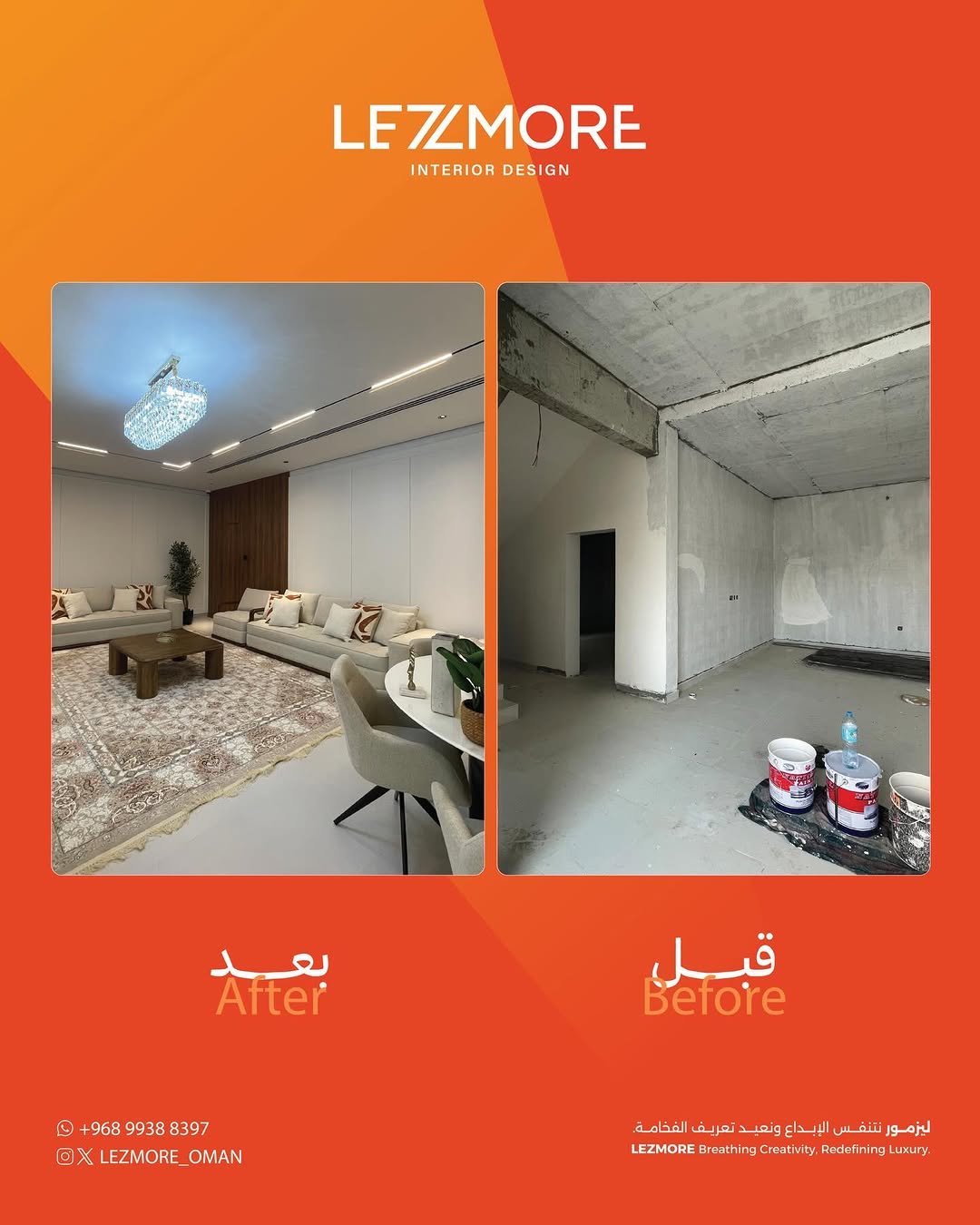 A furnished interior transformed by Lezmore